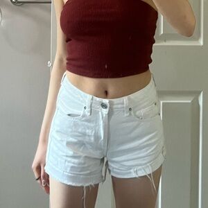white denim Garage shorts